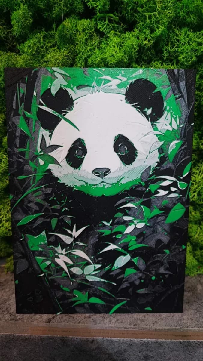Cute panda by Garuda3D HueForge model: Cute panda by Garuda3D