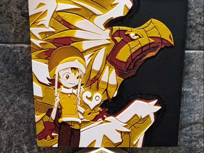 Birdramon evolution by Garuda3D HueForge model: Birdramon evolution by Garuda3D