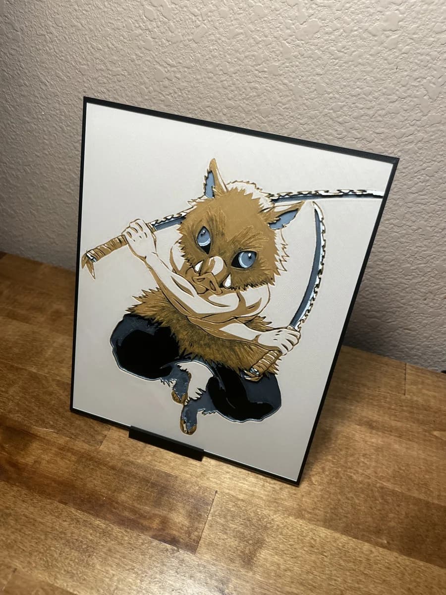 Inosuke - Demon Slayer by Cloudy Nostalgia HueForge model: Inosuke - Demon Slayer by Cloudy Nostalgia