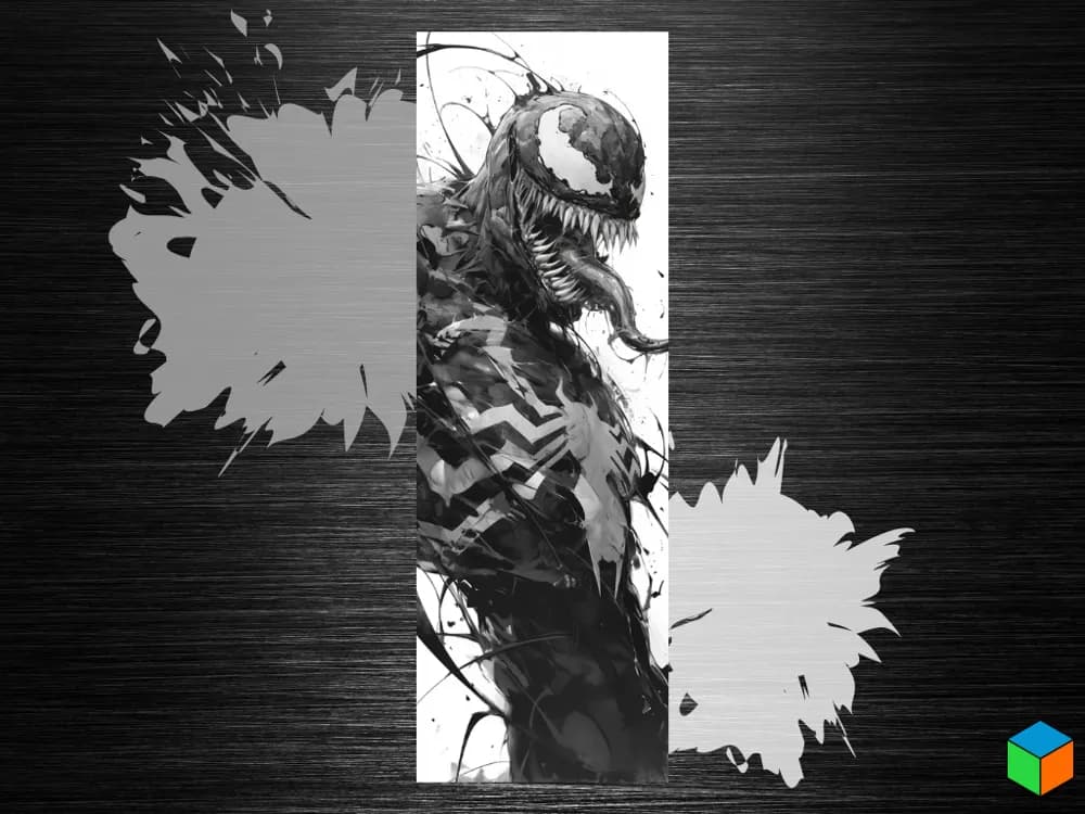 Venom Bookmark – The Beast Within by 3D Prints By Vic HueForge model: Venom Bookmark – The Beast Within by 3D Prints By Vic
