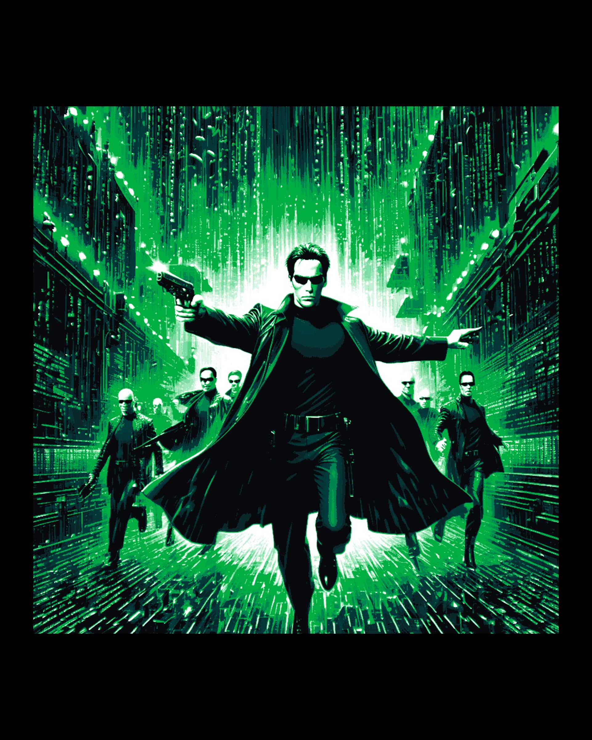 Wall Fan Art depiction of Neo from the Matrix movies by BooneCo3d HueForge model: Wall Fan Art depiction of Neo from the Matrix movies by BooneCo3d