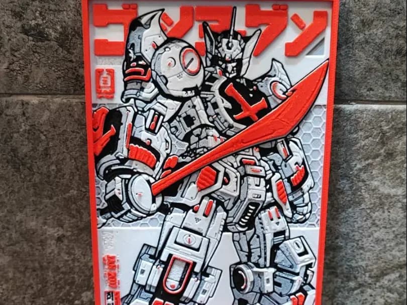 Gundam (custom color) by Garuda3D HueForge model: Gundam (custom color) by Garuda3D