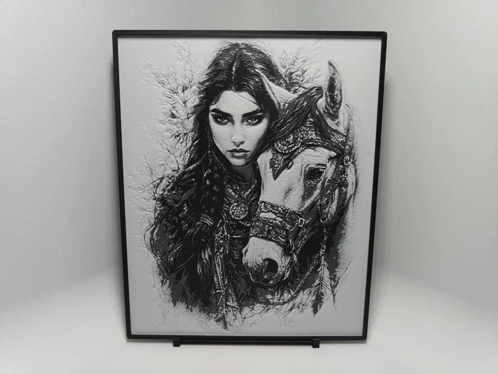 Woman with Horse - Hueforge by BeaN HueForge model: Woman with Horse - Hueforge by BeaN
