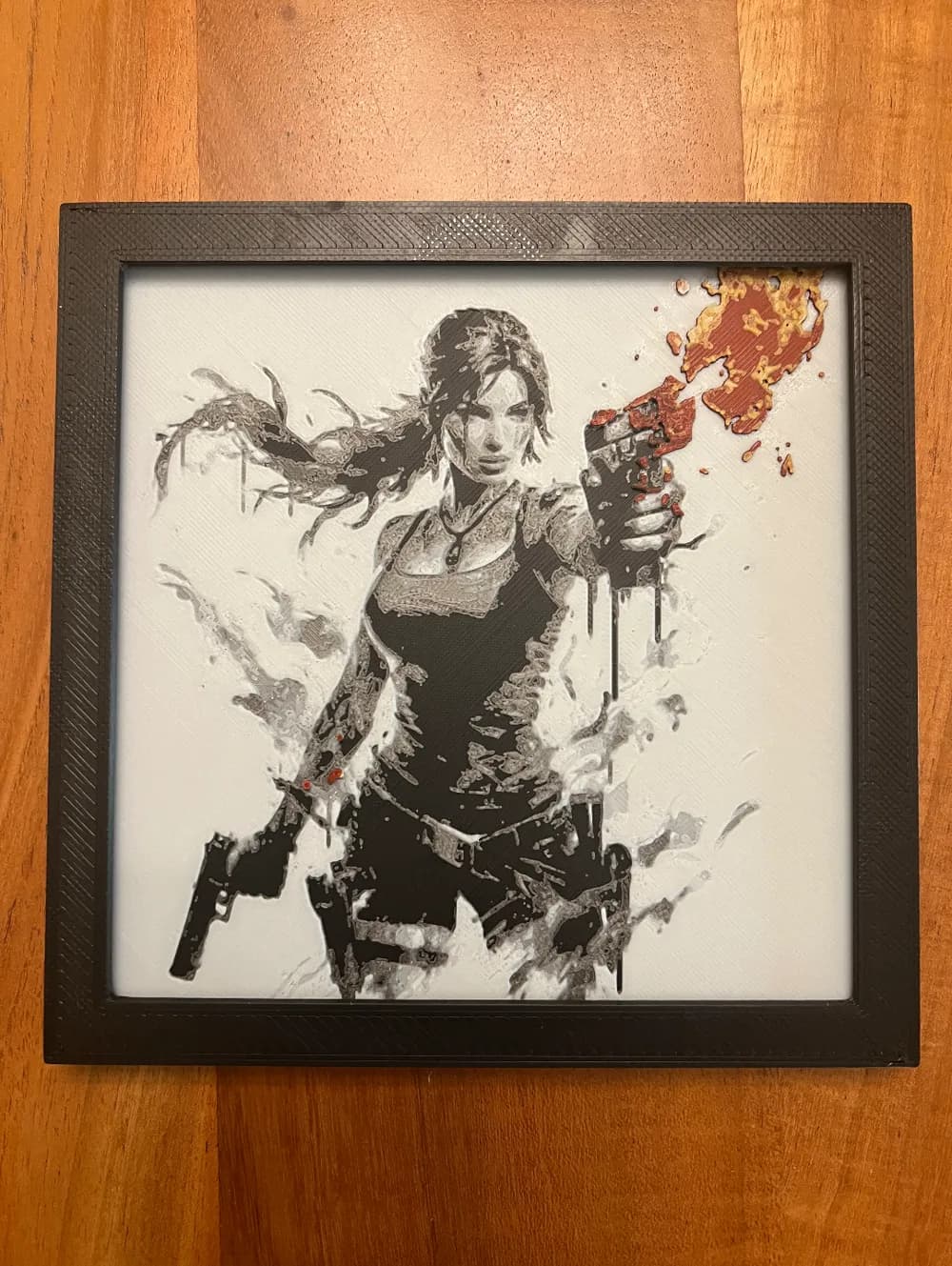 Tomb Raider's Lara Croft by JustBe 3D Printing HueForge model: Tomb Raider's Lara Croft by JustBe 3D Printing