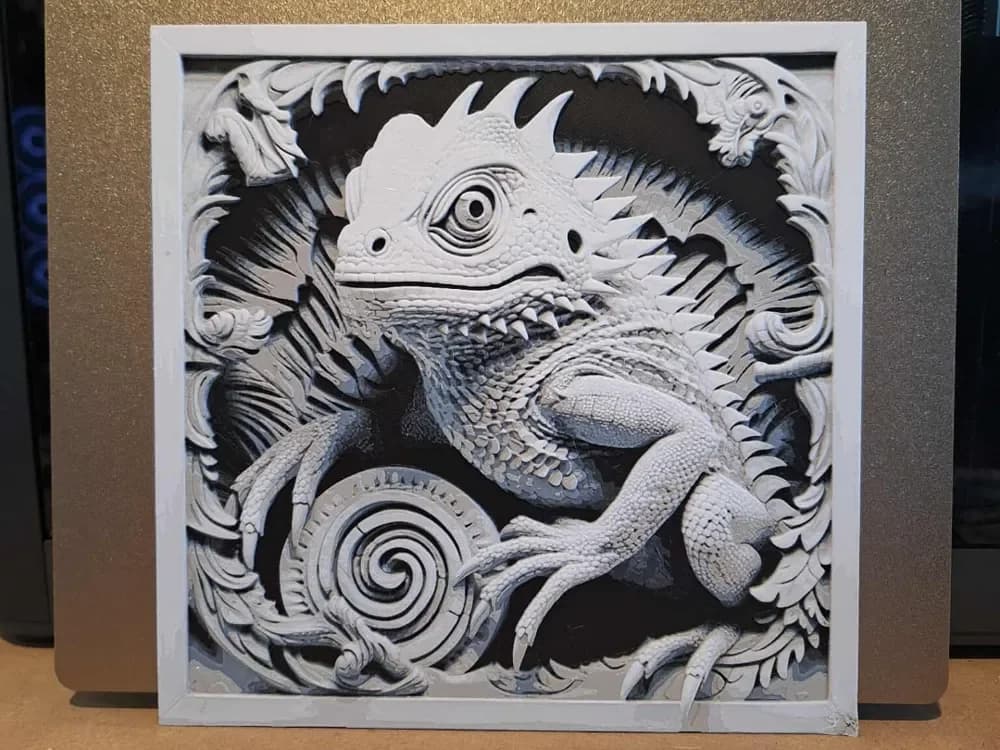 3d effect lizard - Hueforge by 3dGlow HueForge model: 3d effect lizard - Hueforge by 3dGlow