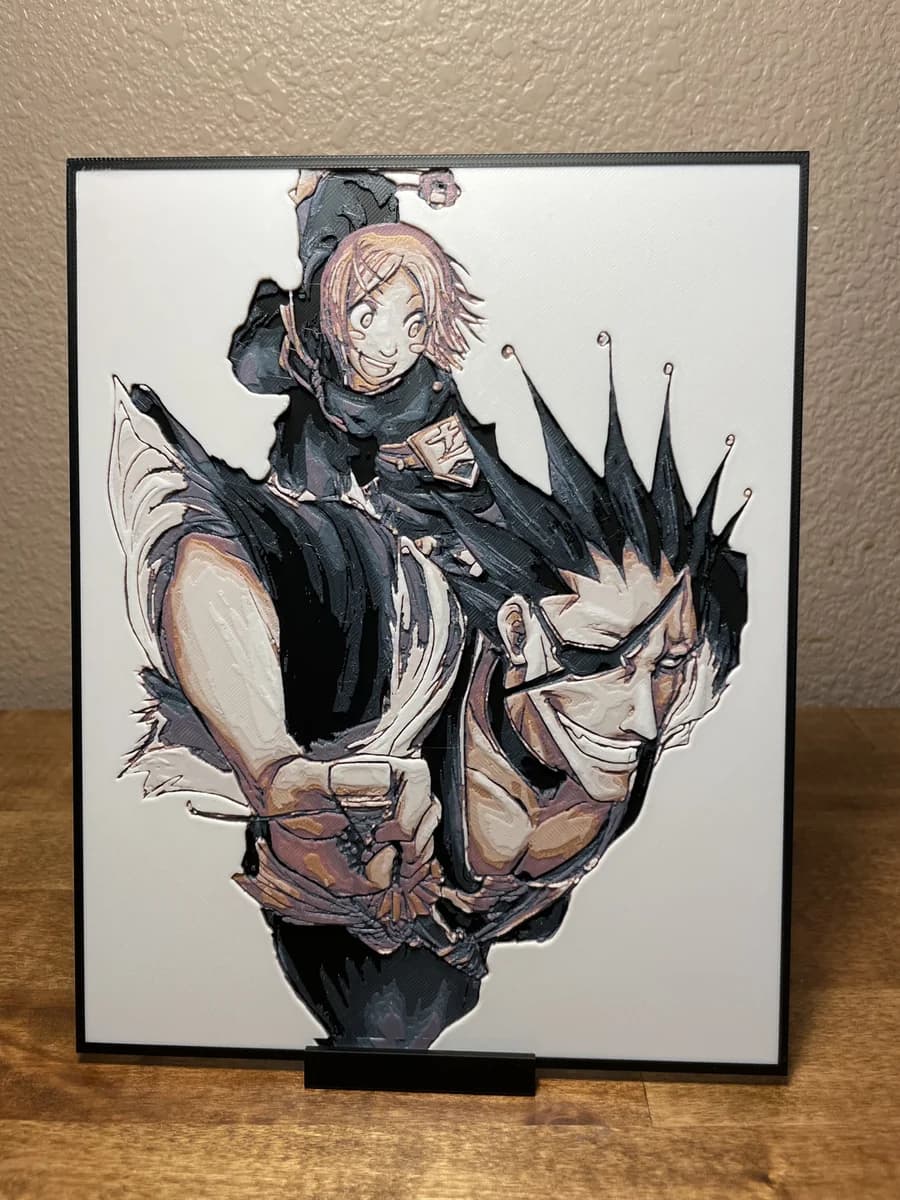 Kenpachi and Yachiru by Cloudy Nostalgia HueForge model: Kenpachi and Yachiru by Cloudy Nostalgia