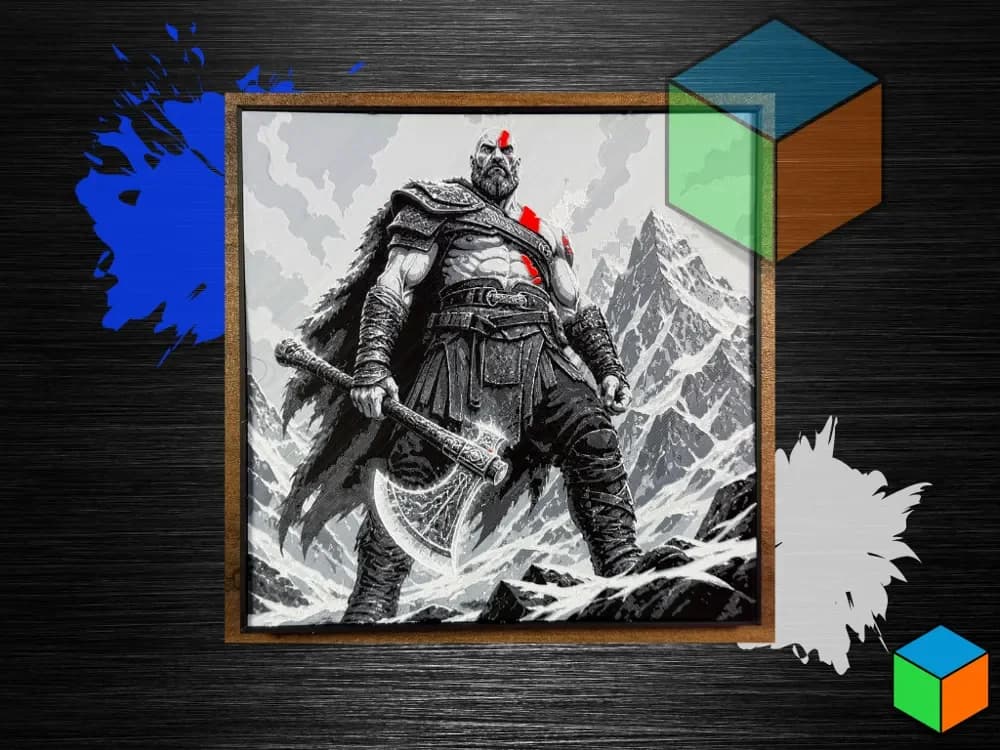 Kratos — God of War HueForge Wall Art Kratos — God of War HueForge Wall Art