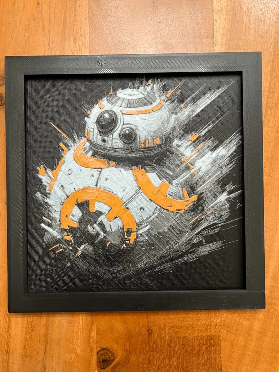 BB-8 Black Background by JustBe 3D Printing HueForge model: BB-8 Black Background by JustBe 3D Printing