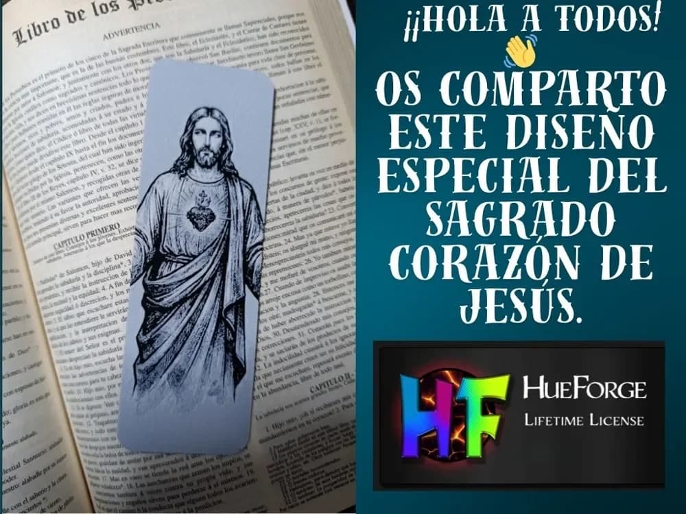 Sacred Heart of Jesus Bookmark by FYTY112 HueForge model: Sacred Heart of Jesus Bookmark by FYTY112