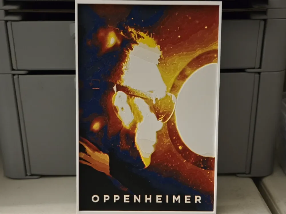 Oppenheimer Movie Poster - Hueforge Art by Lumpy3D HueForge model: Oppenheimer Movie Poster - Hueforge Art by Lumpy3D