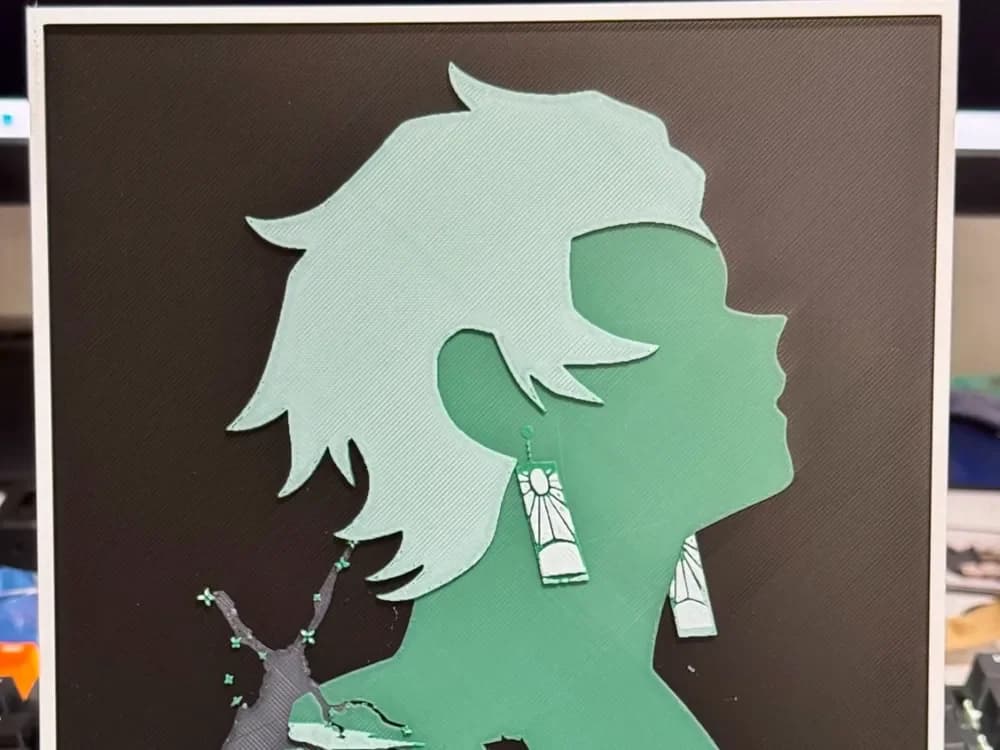 HueForge model: Tanjiro Silhouette Hueforge by Strata Prints