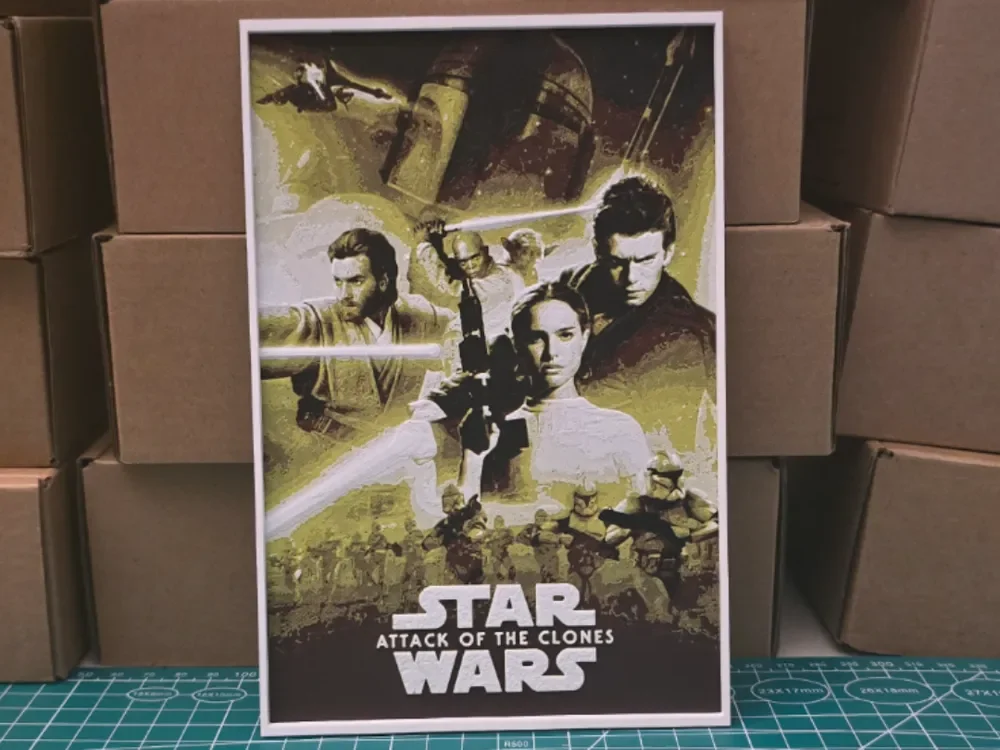 HueForge model: Star Wars II Attack of the Clones - Hueforge Art by Lumpy3D