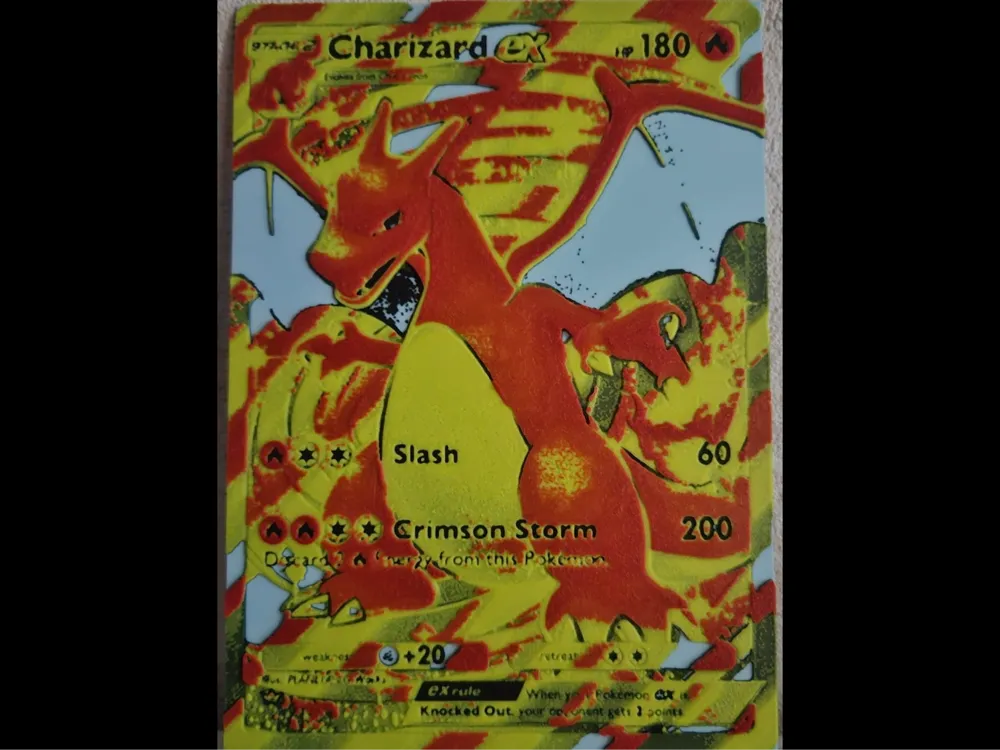 Charizard Ex Card - Hueforge by 3D_Rey HueForge model: Charizard Ex Card - Hueforge by 3D_Rey