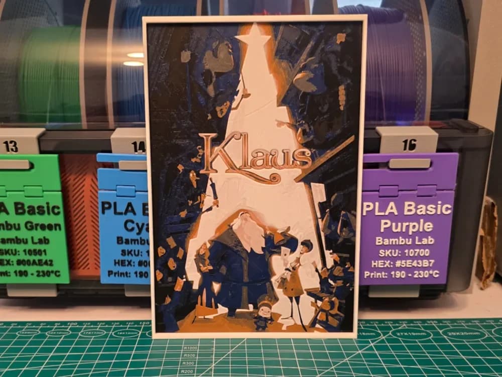 HueForge model: Klaus Movie Poster - Hueforge Art by Lumpy3D