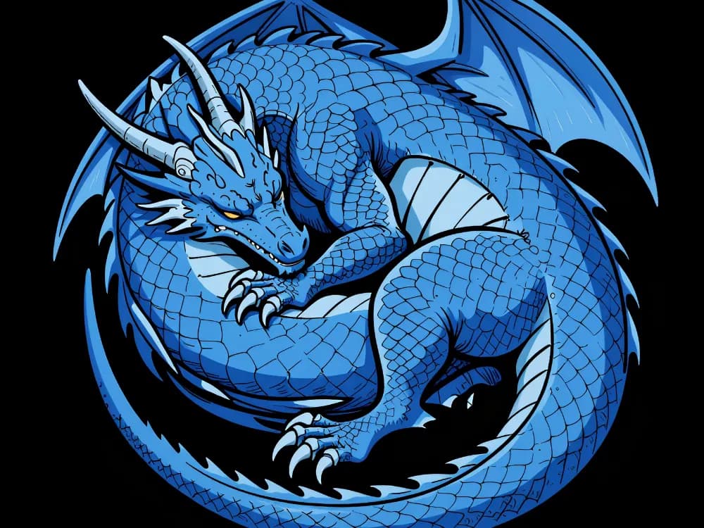 Blue Curled Dragon by Krave HueForge model: Blue Curled Dragon by Krave