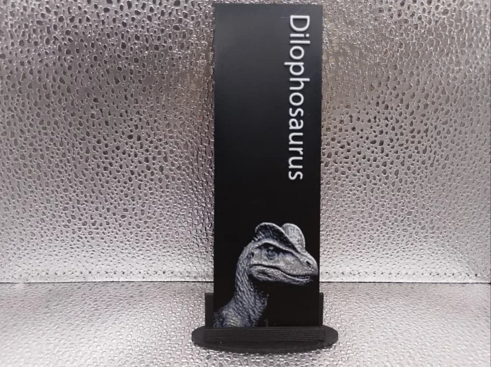 Dilophosaurus Bookmark hueforge by Borishotch Industries HueForge model: Dilophosaurus Bookmark hueforge by Borishotch Industries