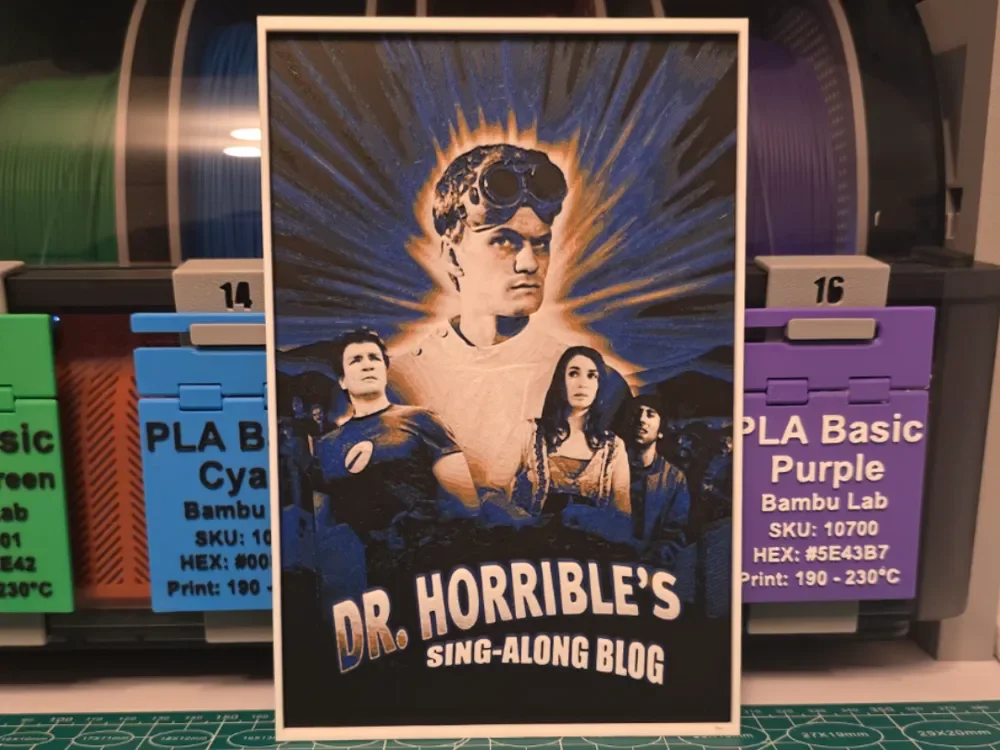 Dr. Horrible's Sing-Along Blog Poster - Hueforge by Lumpy3D HueForge model: Dr. Horrible's Sing-Along Blog Poster - Hueforge by Lumpy3D
