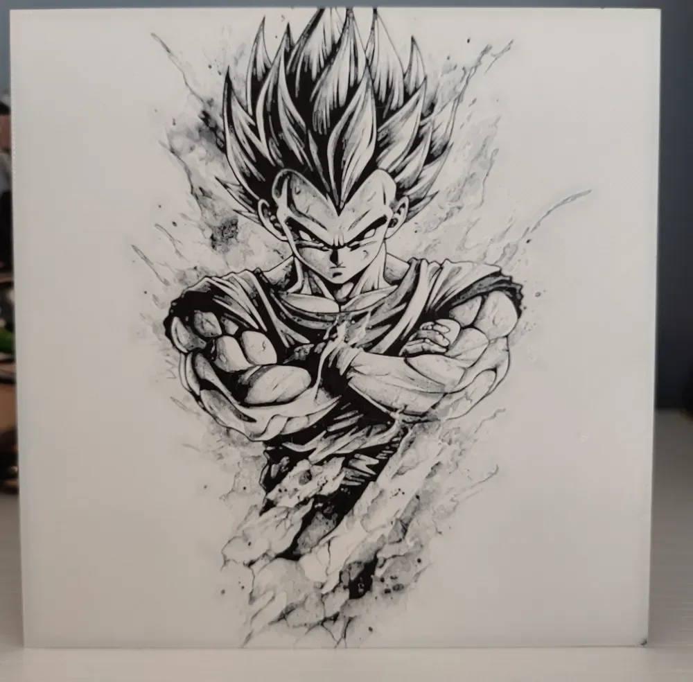 Hueforge Vegeta in pencil style by Litolunar HueForge model: Hueforge Vegeta in pencil style by Litolunar