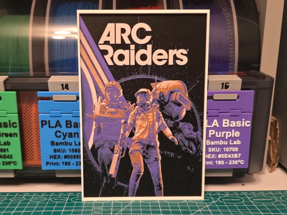 Arc Raiders Game Poster - Hueforge Art by Lumpy3D HueForge model: Arc Raiders Game Poster - Hueforge Art by Lumpy3D