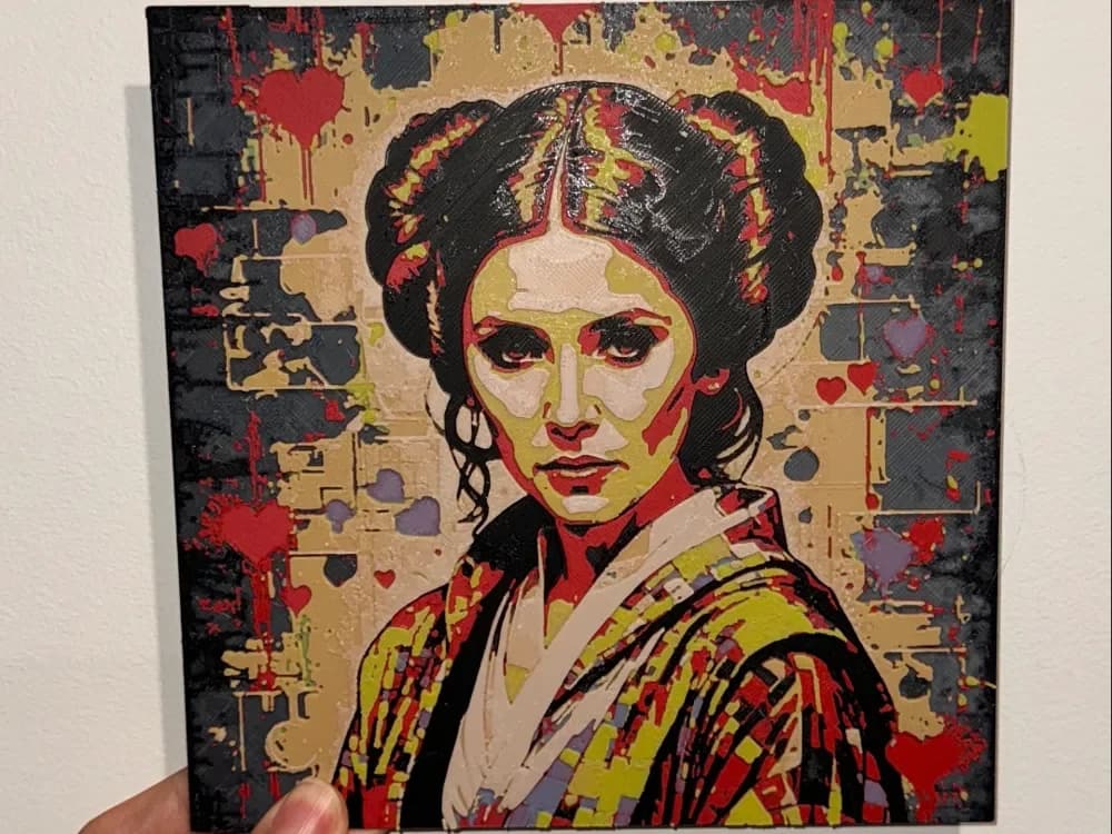 Princess Leia Pop Art - HueForge Print by cyanidesugar HueForge model: Princess Leia Pop Art - HueForge Print by cyanidesugar