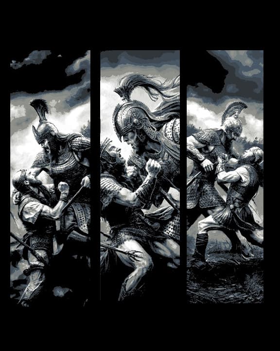 The unfair battle - The Goliath vs man - Set of 3 bookmarks The unfair battle - The Goliath vs man - Set of 3 bookmarks
