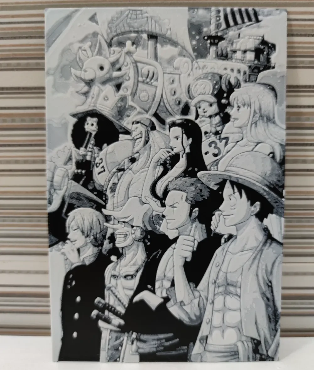 Hueforg One Piece characters looking into infinity by Litolunar HueForge model: Hueforg One Piece characters looking into infinity by Litolunar