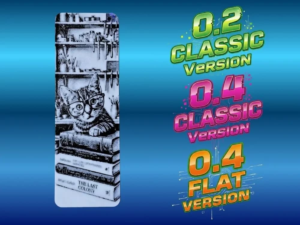 Cat Studious 2 Bookmark by Atrus Design HueForge model: Cat Studious 2 Bookmark by Atrus Design
