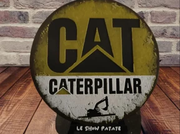 Plaque vintage Caterpillar hueforge by leshowpatate HueForge model: Plaque vintage Caterpillar hueforge by leshowpatate