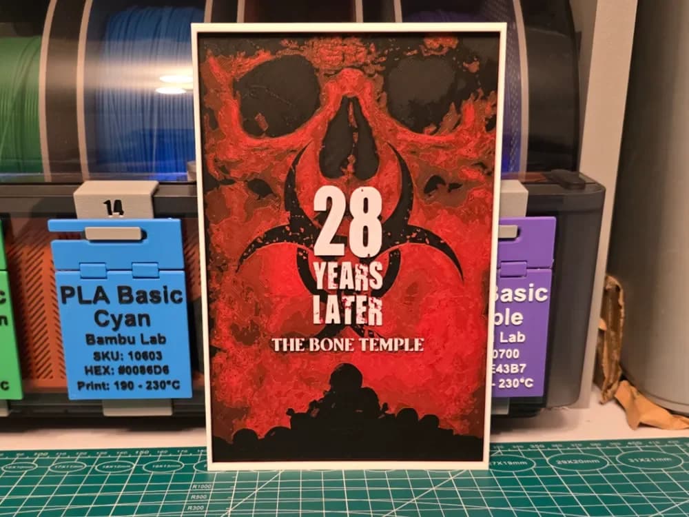 HueForge model: 28 Years Later: The Bone Temple Movie Poster by Lumpy3D