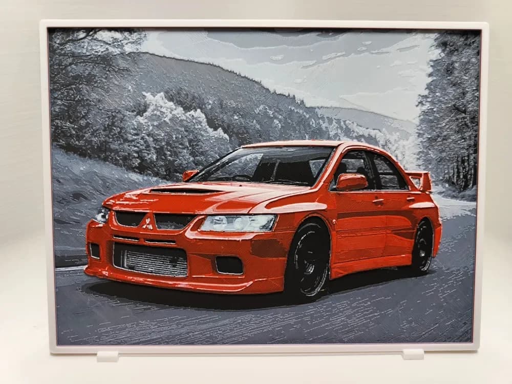 Mitsubishi Lancer Evo VIII - Hueforge by BeaN HueForge model: Mitsubishi Lancer Evo VIII - Hueforge by BeaN