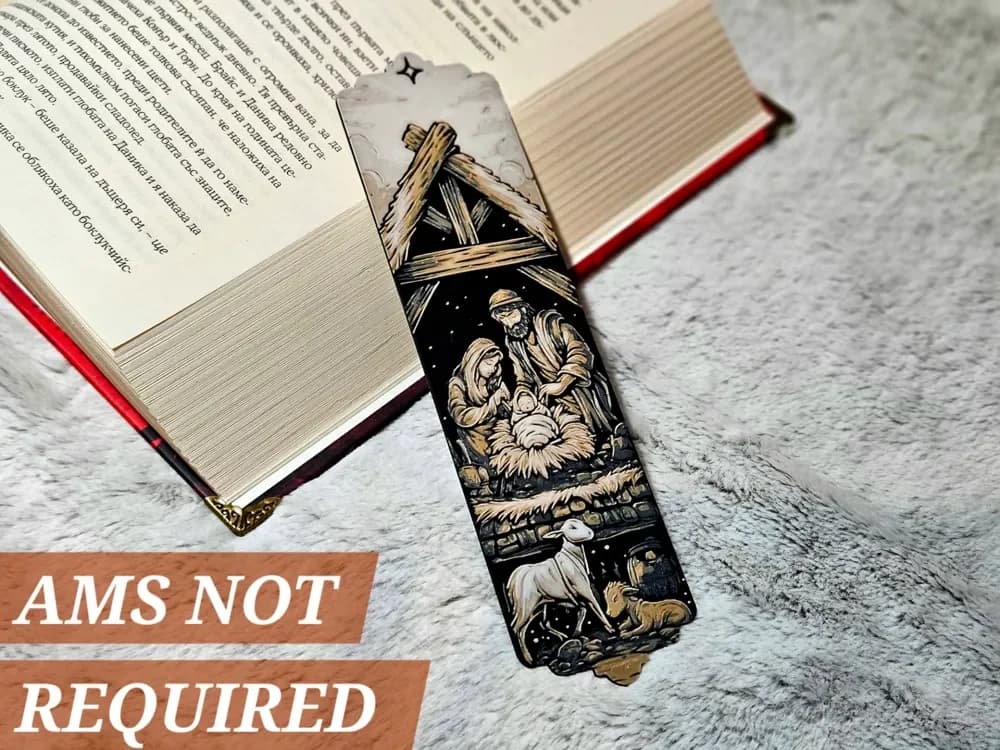 Nativity - Bookmark by C3D HueForge model: Nativity - Bookmark by C3D