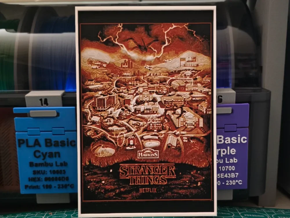 Stranger Things Poster V2 - Hueforge Art by Lumpy3D HueForge model: Stranger Things Poster V2 - Hueforge Art by Lumpy3D