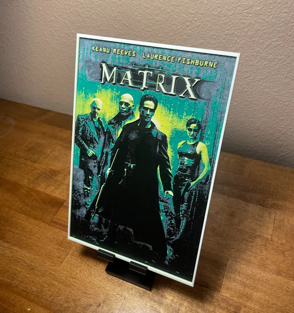 Hueforge - The Matrix - Movie Poster by Cloudy Nostalgia HueForge model: Hueforge - The Matrix - Movie Poster by Cloudy Nostalgia