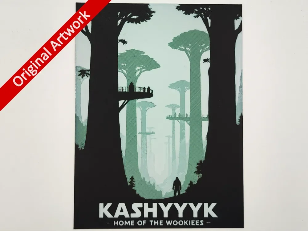 Kashyyyk travel poster - hueforge by Altf4-Formation HueForge model: Kashyyyk travel poster - hueforge by Altf4-Formation