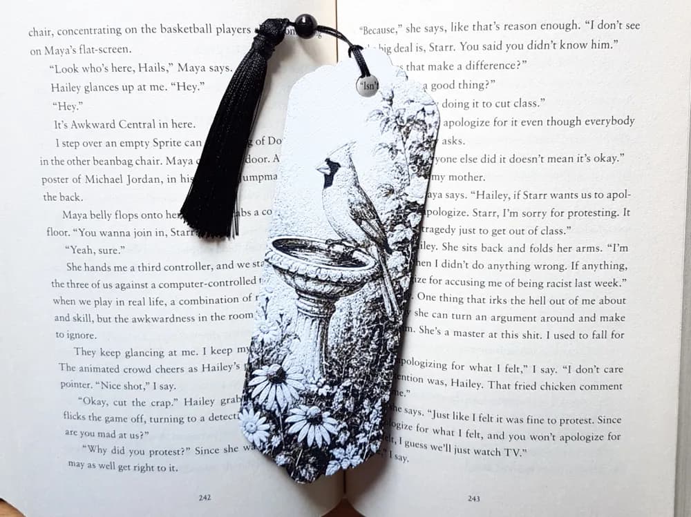 Bookmark, Bird Bath, Cardinal Bookmark, Bird Bath, Cardinal
