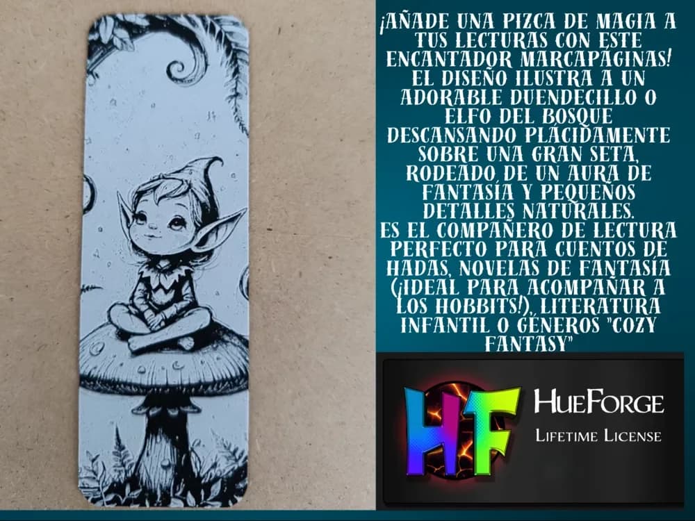 BookmarkWhimsical Elf & Mushroom by FYTY112 HueForge model: BookmarkWhimsical Elf & Mushroom by FYTY112