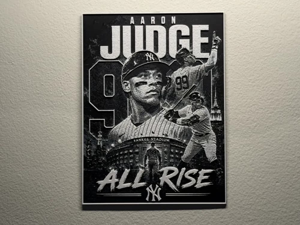 Aaron Judge New York Yankees Player Card HueForge by liv_3d HueForge model: Aaron Judge New York Yankees Player Card HueForge by liv_3d