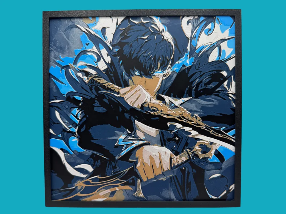 HueForge model: Sung Jin Woo - Solo Leveling Hueforge by Canadian Gamer