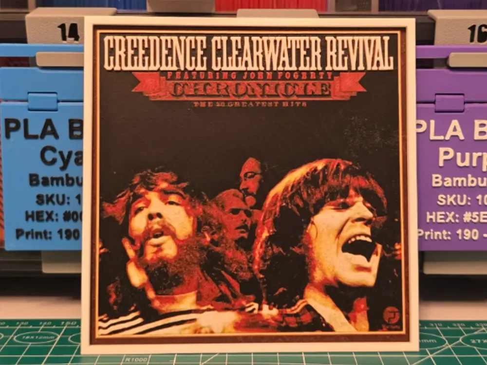 Creedence Clearwater Revival "Chronicle" Album by Lumpy3D HueForge model: Creedence Clearwater Revival "Chronicle" Album by Lumpy3D