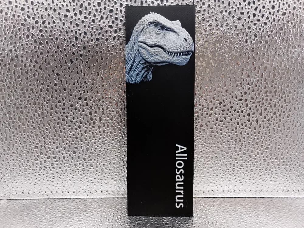Allosaurus Bookmark hueforge by Borishotch Industries HueForge model: Allosaurus Bookmark hueforge by Borishotch Industries
