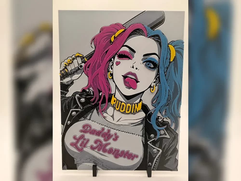 Daddy's Lil Monster Harley Quinn Hueforge Panel Daddy's Lil Monster Harley Quinn Hueforge Panel