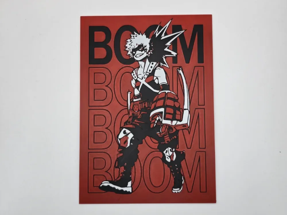 Bakugo My hero Academia by Kactus Fpv HueForge model: Bakugo My hero Academia by Kactus Fpv