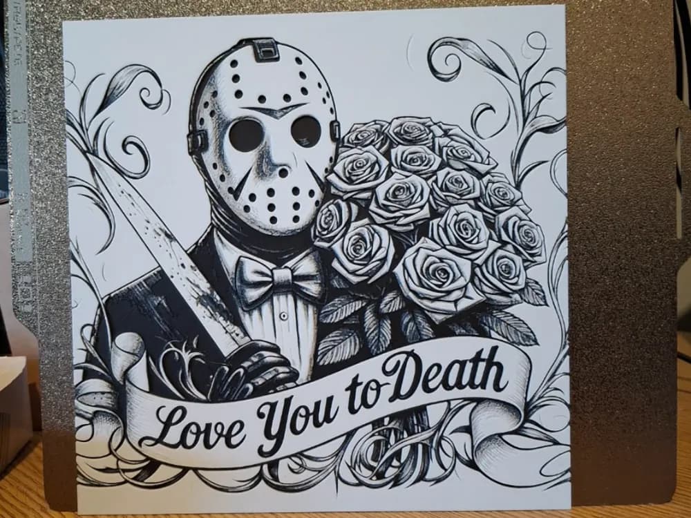 Voorhees - love you to death by 3dGlow HueForge model: Voorhees - love you to death by 3dGlow