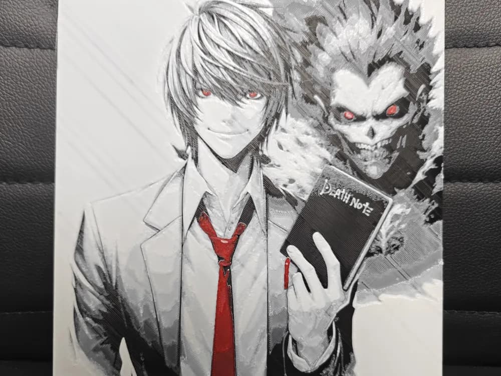 HueForge model: Yagami & Ryuk Death Note by TheHueforgeLady