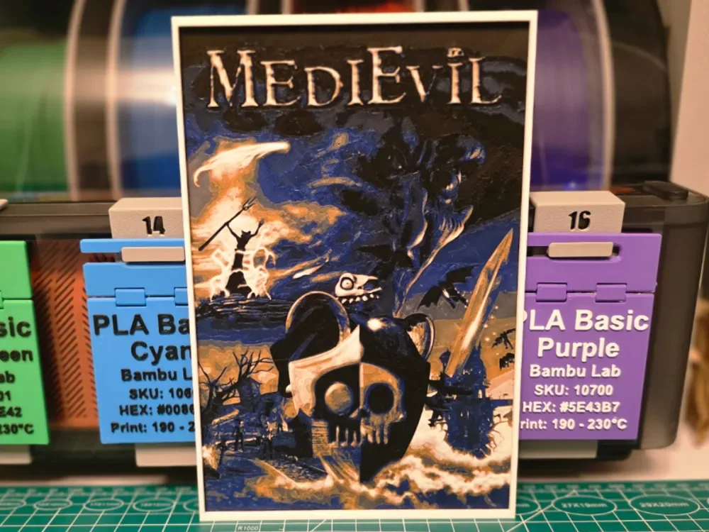 MediEvil Game Poster - Hueforge Art by Lumpy3D HueForge model: MediEvil Game Poster - Hueforge Art by Lumpy3D