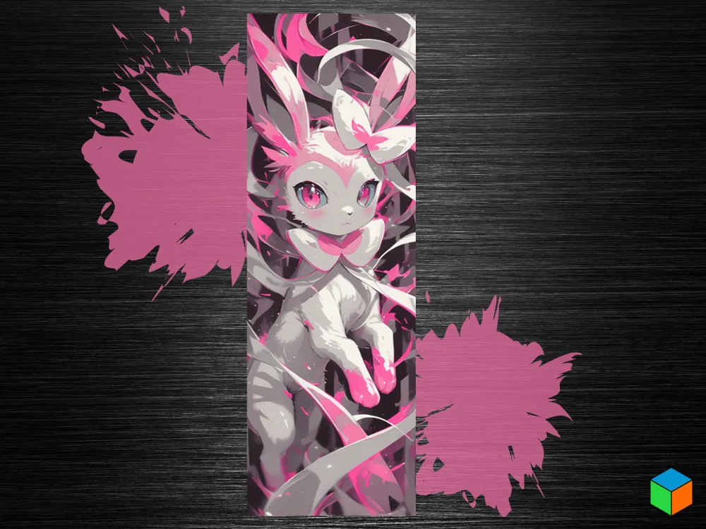 Sylveon Bookmark – Fairy-Type Elegance by 3D Prints By Vic HueForge model: Sylveon Bookmark – Fairy-Type Elegance by 3D Prints By Vic