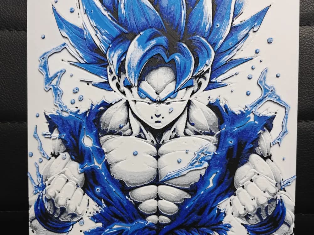 Goku SSJ Blue by TheHueforgeLady HueForge model: Goku SSJ Blue by TheHueforgeLady