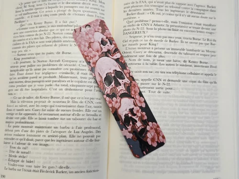 Bookmark Skull flowers by Kactus Fpv HueForge model: Bookmark Skull flowers by Kactus Fpv