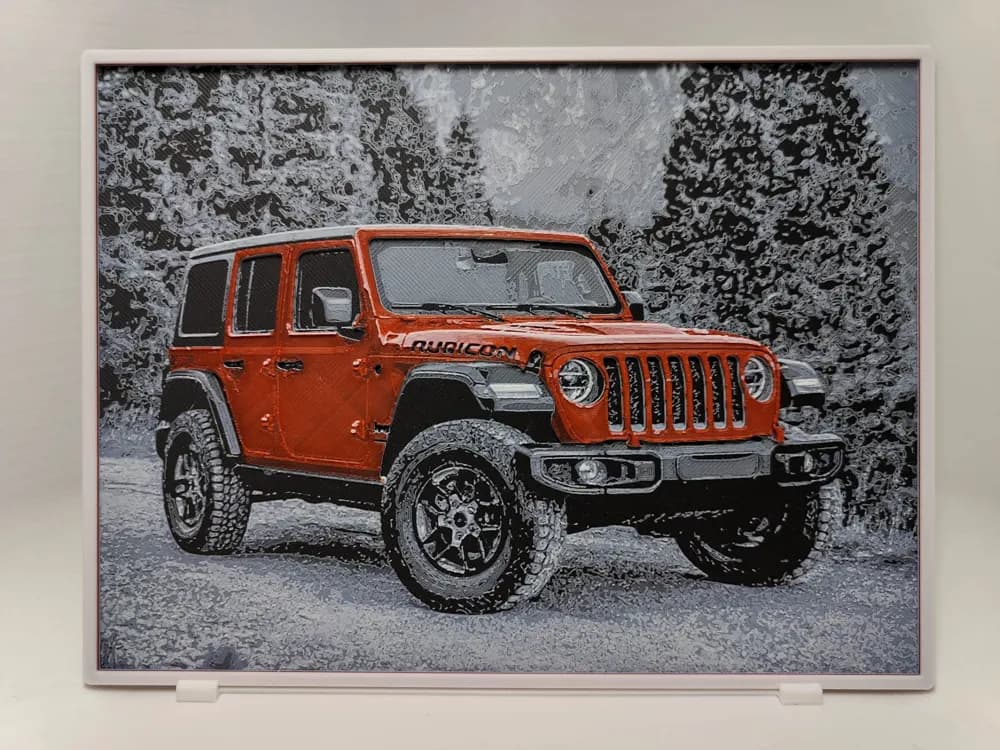 Jeep Wrangler - Hueforge by BeaN HueForge model: Jeep Wrangler - Hueforge by BeaN