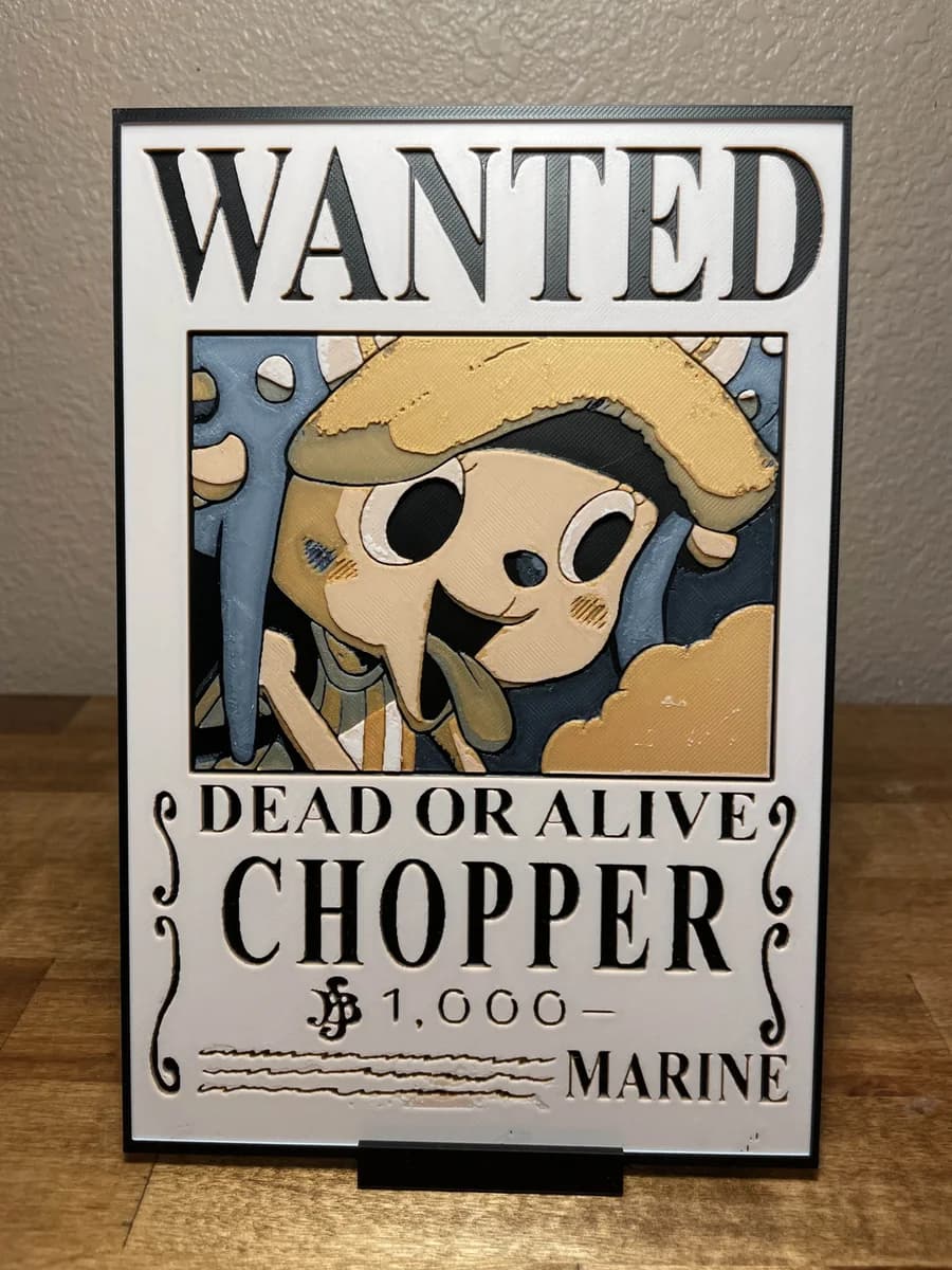 Chopper - Wanted Poster by Cloudy Nostalgia HueForge model: Chopper - Wanted Poster by Cloudy Nostalgia